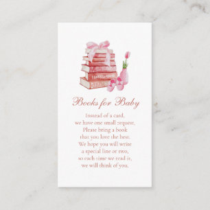 Our next chapter Story book Pink Girl Baby shower Enclosure Card