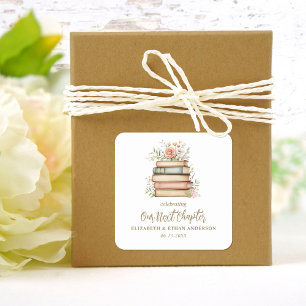 Our Next Chapter Storybook Baby Shower Party Square Sticker