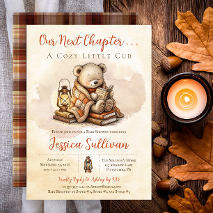 Our Next Chapter Teddy Bear Cub Fall Baby Shower Invitation