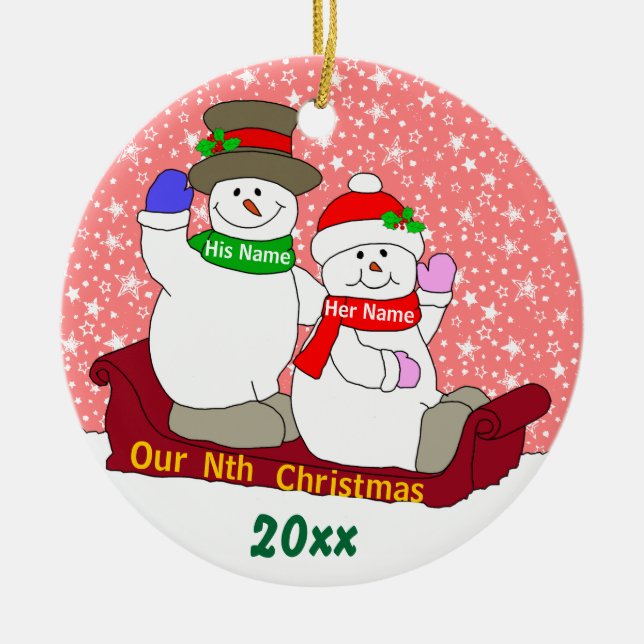 Our Nth Christmas Ceramic Tree Decoration (Front)