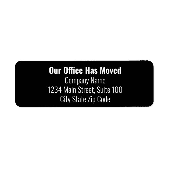 Our Office Has Moved Black White Change of Address (Front)