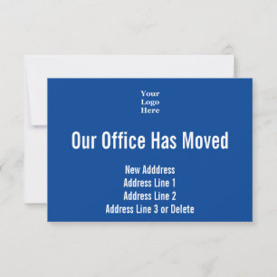Our Office Has Moved Blue Moving Announcement Card