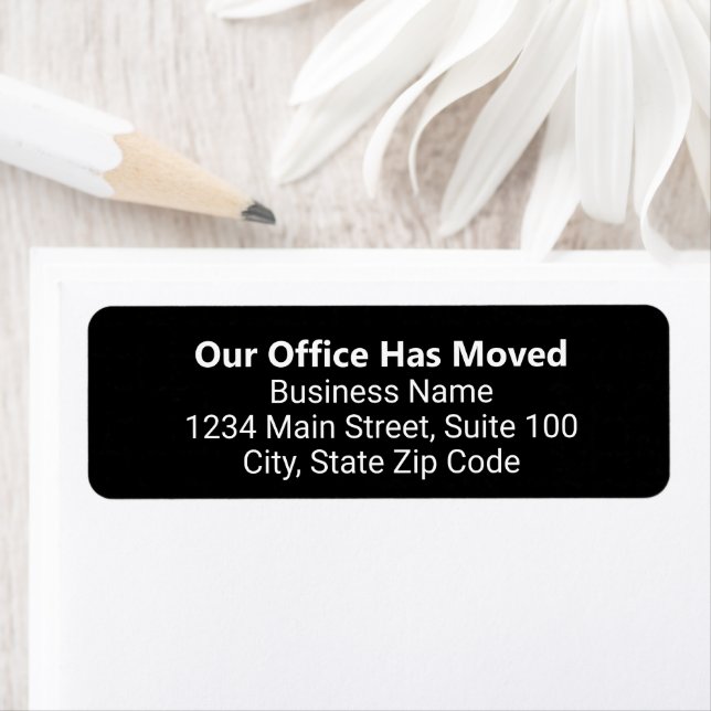 Our Office Has Moved Business Black Return Address (Insitu)