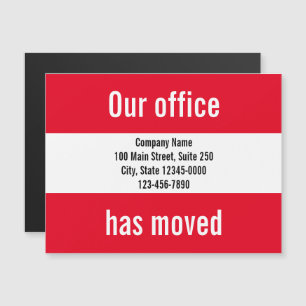 Our Office Has Moved Red White Moving Announcement