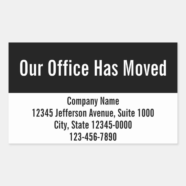 Our Office Has Moved Template Moving Announcement Rectangular Sticker (Front)