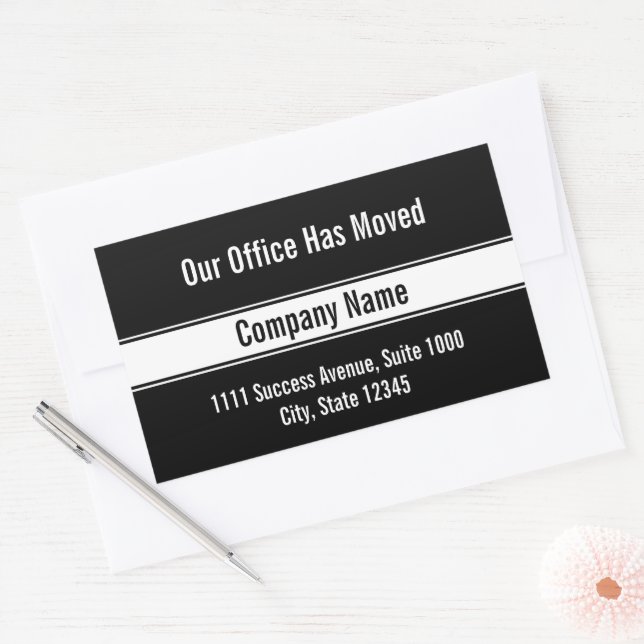 Our Office Has Moved Template Moving Announcement Rectangular Sticker (Envelope)