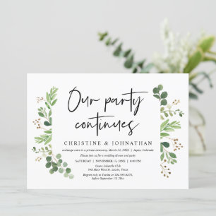 Our party continues, Wedding Elopement celebration Invitation