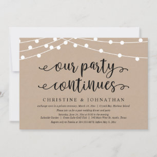 Our Party Continues, Wedding Elopement  Invitation