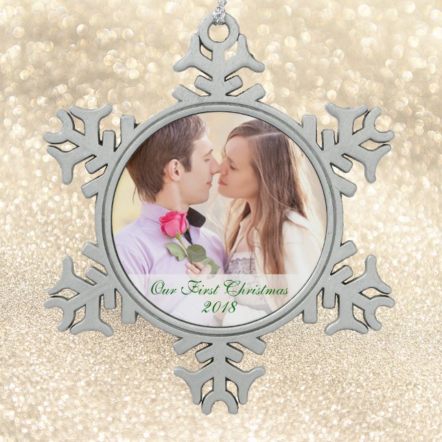 Our Photo First Christmas Snowflake Ornament (Creator Uploaded)
