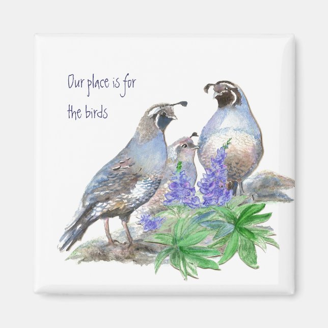 Our place is for the birds, California Quail Magnet (Front)