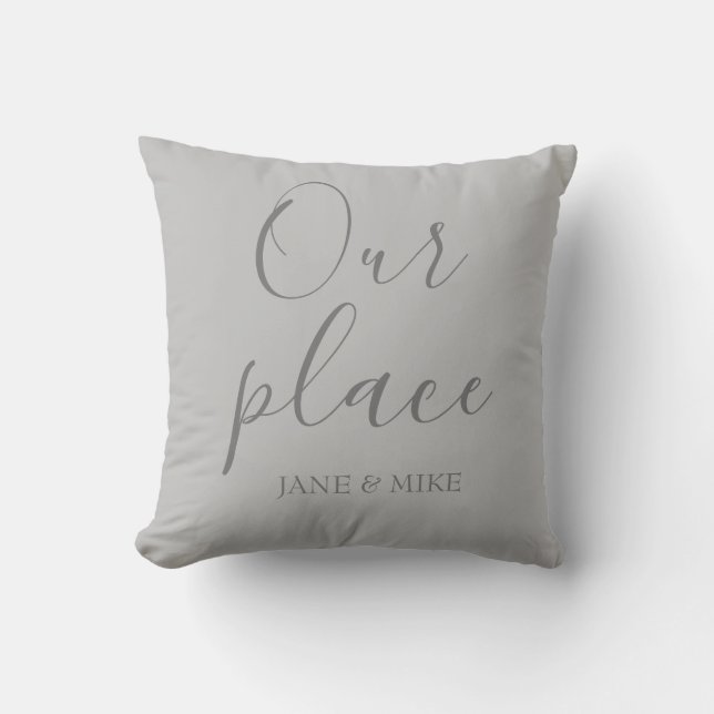 Our Place modern farmhouse Throw Pillow (Front)