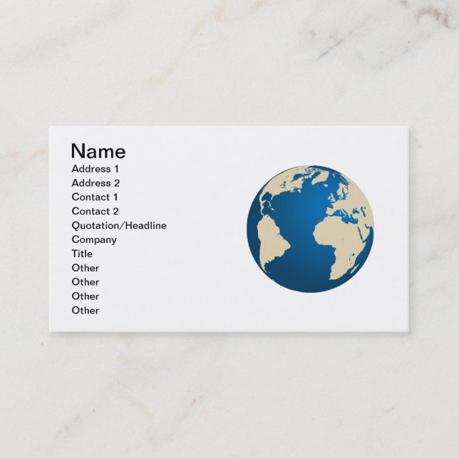 Our planet business card (Front)