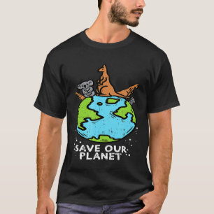 Our Planet Koala Kangaroo Earth Day Animal Lover T-Shirt