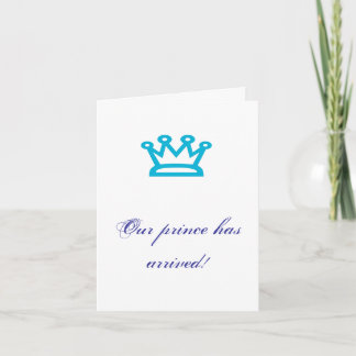 Our prince has arrived! announcement