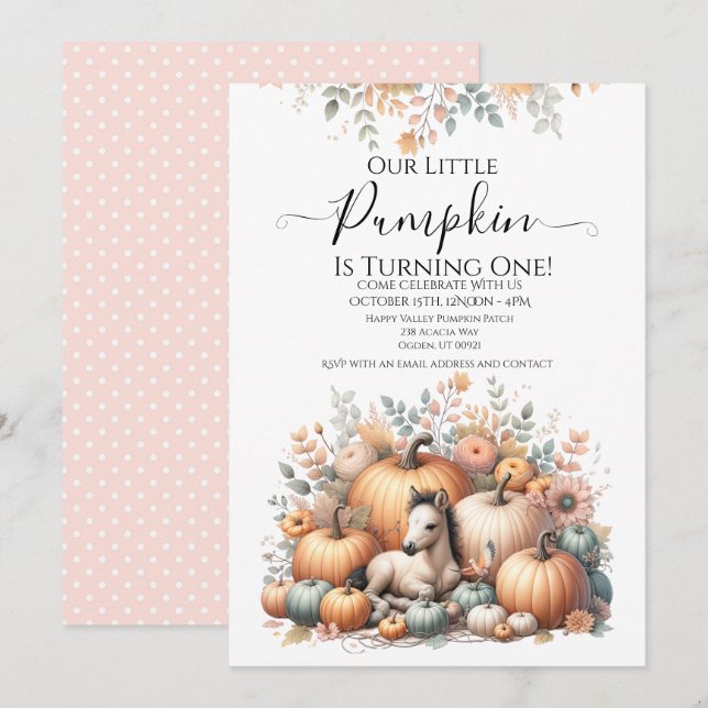 Our Pumpkin  Invitation (Front/Back)