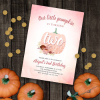 Our Pumpkin Rose Gold Glitter 2nd Birthday