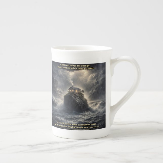 Our refuge & strength bone china mug (Right)