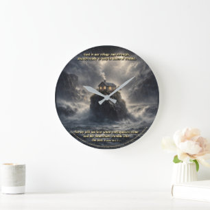 Our refuge & strength large clock