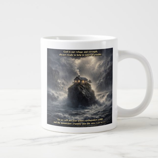 Our refuge & strength large coffee mug (Right)