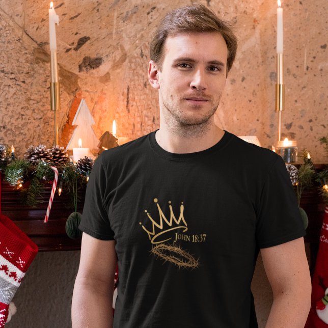 OUR SAVIOR KING Christian Men's Black Christmas  T-Shirt (Creator Uploaded)