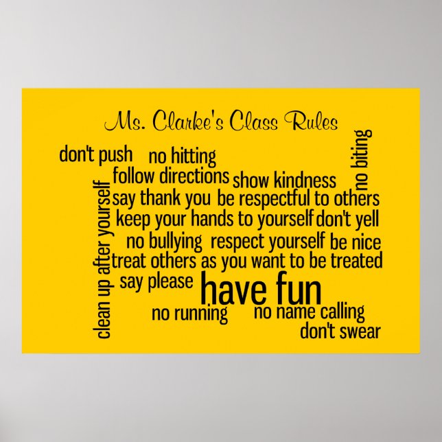 Our School Classroom Rules Poster (Front)