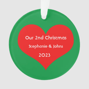 Our Second Christmas Together Red Heart 2023 Cute Ornament