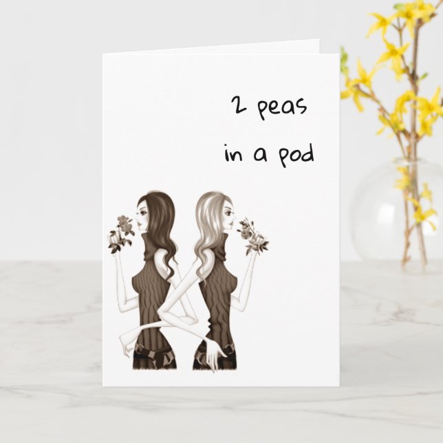OUR *SHARED BIRTHDAY* 2 PEAS IN A POD WE ARE CARD (Yellow Flower)
