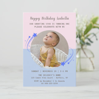 Our Shooting Star is Turning One Birthday Invitation