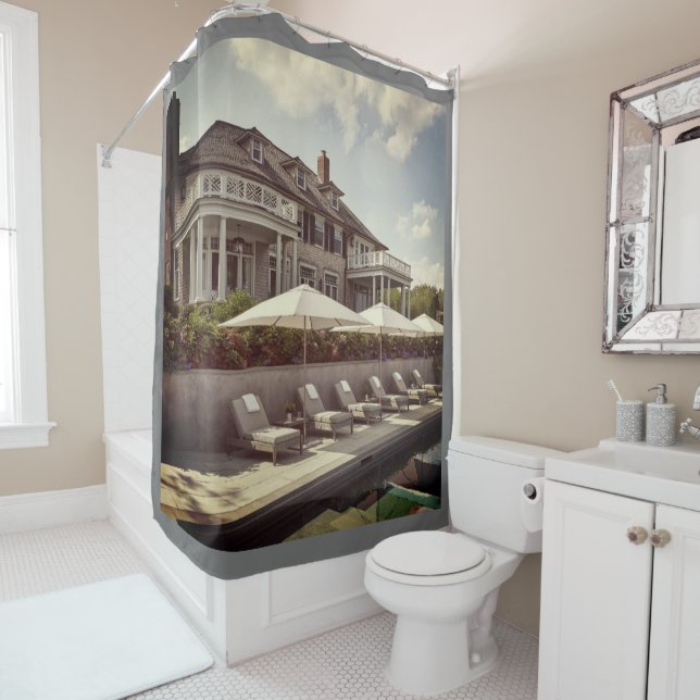 OUR SHORE HOUSE! SHOWER CURTAIN (In Situ)