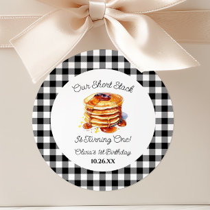 Our Short Stack Pancakes Breakfast Birthday Party Classic Round Sticker