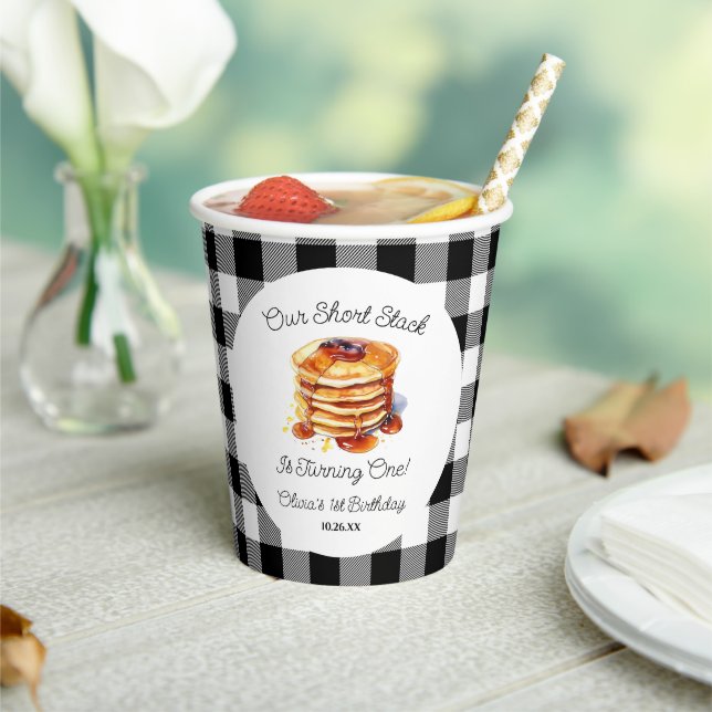 Our Short Stack Pancakes Breakfast Birthday Party Paper Cups (Insitu)