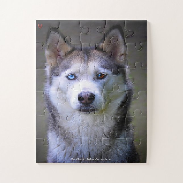 Our Siberian Huskey Our Family Pet Jigsaw Puzzle (Vertical)