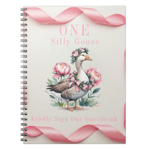 Our Silly Goose is Turn One Birthday Guestbook Notebook