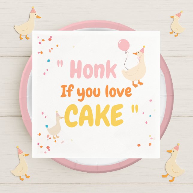 Our Silly Goose Is Turning One | Colourful  Napkin (Creator Uploaded)