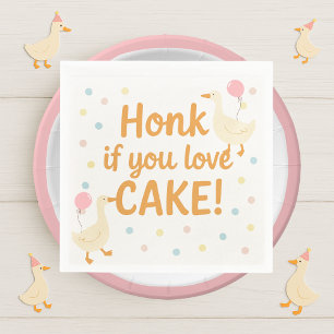Our Silly Goose Is Turning One   Colourful  Napkin