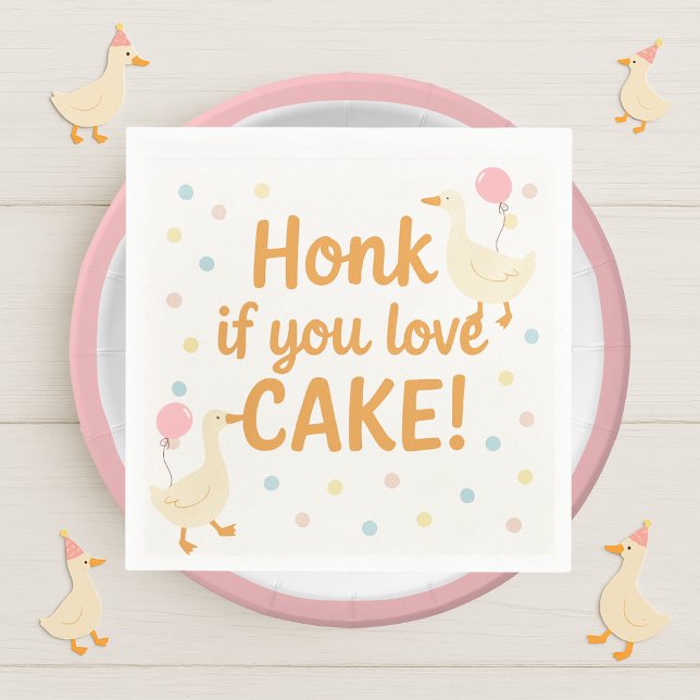 Our Silly Goose Is Turning One | Colourful  Napkin (Creator Uploaded)