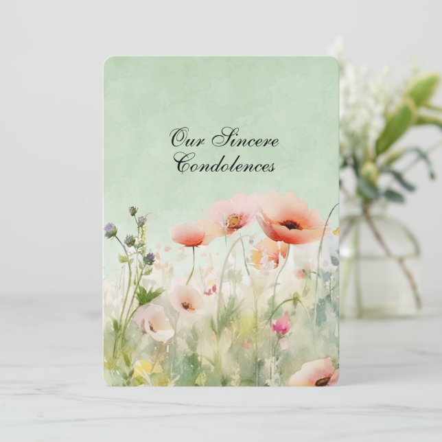 Our Sincere Condolences Card (Standing Front)
