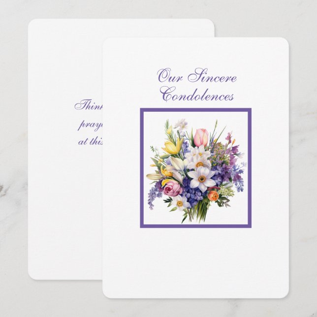 Our Sincere Condolences Note Card (Front/Back)