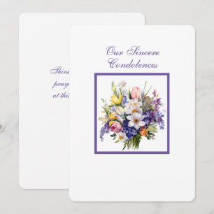Our Sincere Condolences Note Card