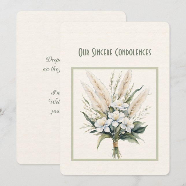 Our Sincere Condolences Note Card (Front/Back)