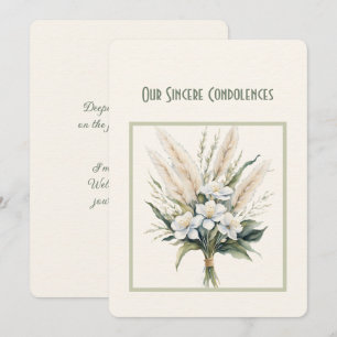 Our Sincere Condolences Note Card