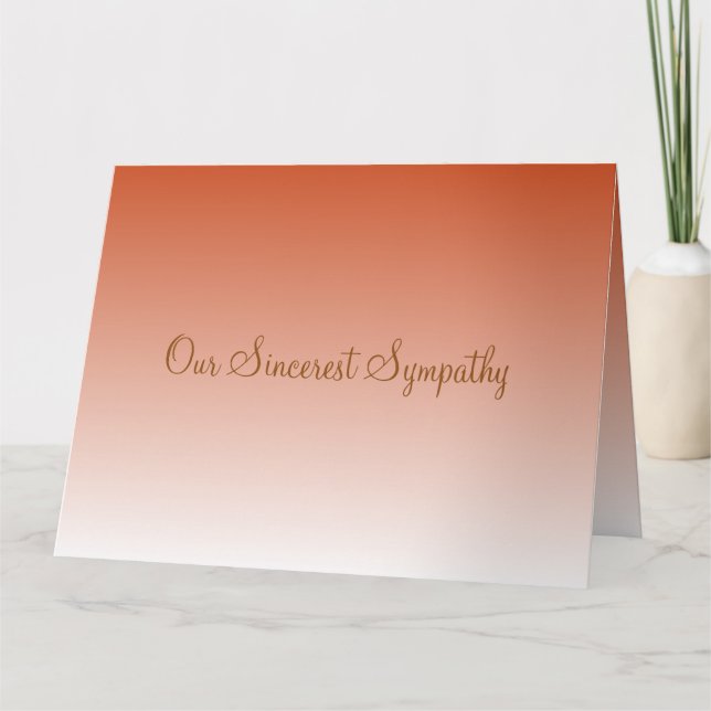 Our Sincerest Sympathy Paper Greeting Card (Front)