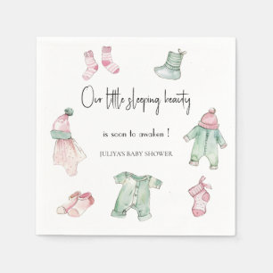 Our sleeping beauty  baby shower  napkin