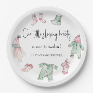 Our sleeping beauty  baby shower  paper plate