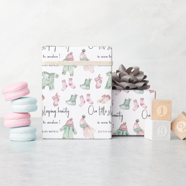 Our sleeping beauty  baby shower  wrapping paper (Baby Shower)