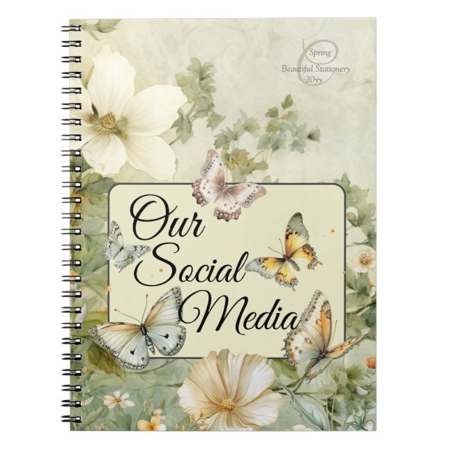 Our Social Media Cottage Chic Meadow Wildflowers Notebook (Front)
