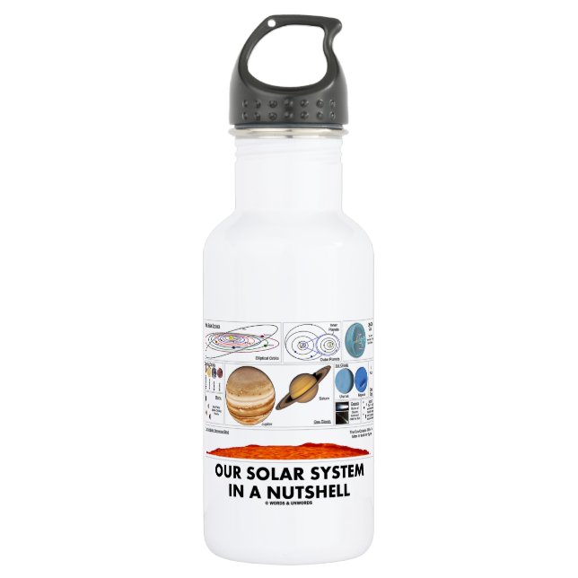 Our Solar System In A Nutshell 532 Ml Water Bottle (Front)