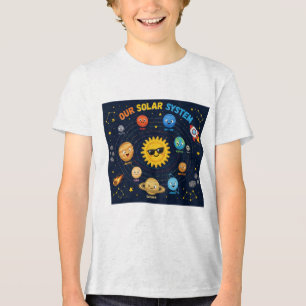 Our Solar System Kids T-Shirt – Cute Cartoon Tri-Blend Shirt