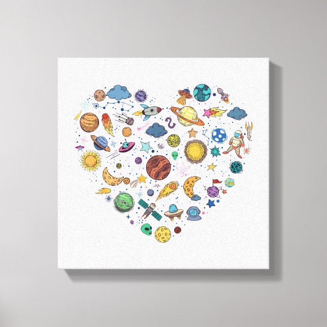 Our Solar System planet, Science Education Space k Canvas Print (Front)