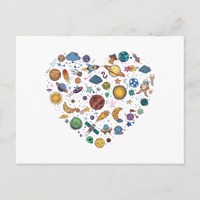 Our Solar System planet, Science Education Space k Holiday Postcard (Front)